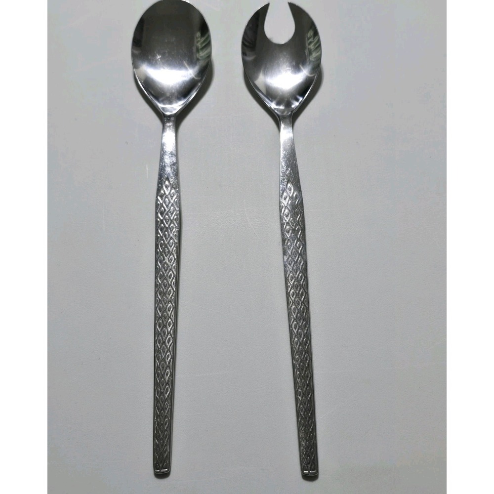 Vintage MCM Japan Stainless‎ Steel Salad Serving Utensils
